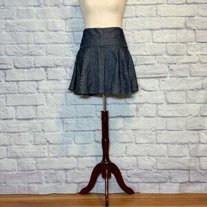 Rag & Bone Navy Blue Cotton Hemp Blend Mini Skirt